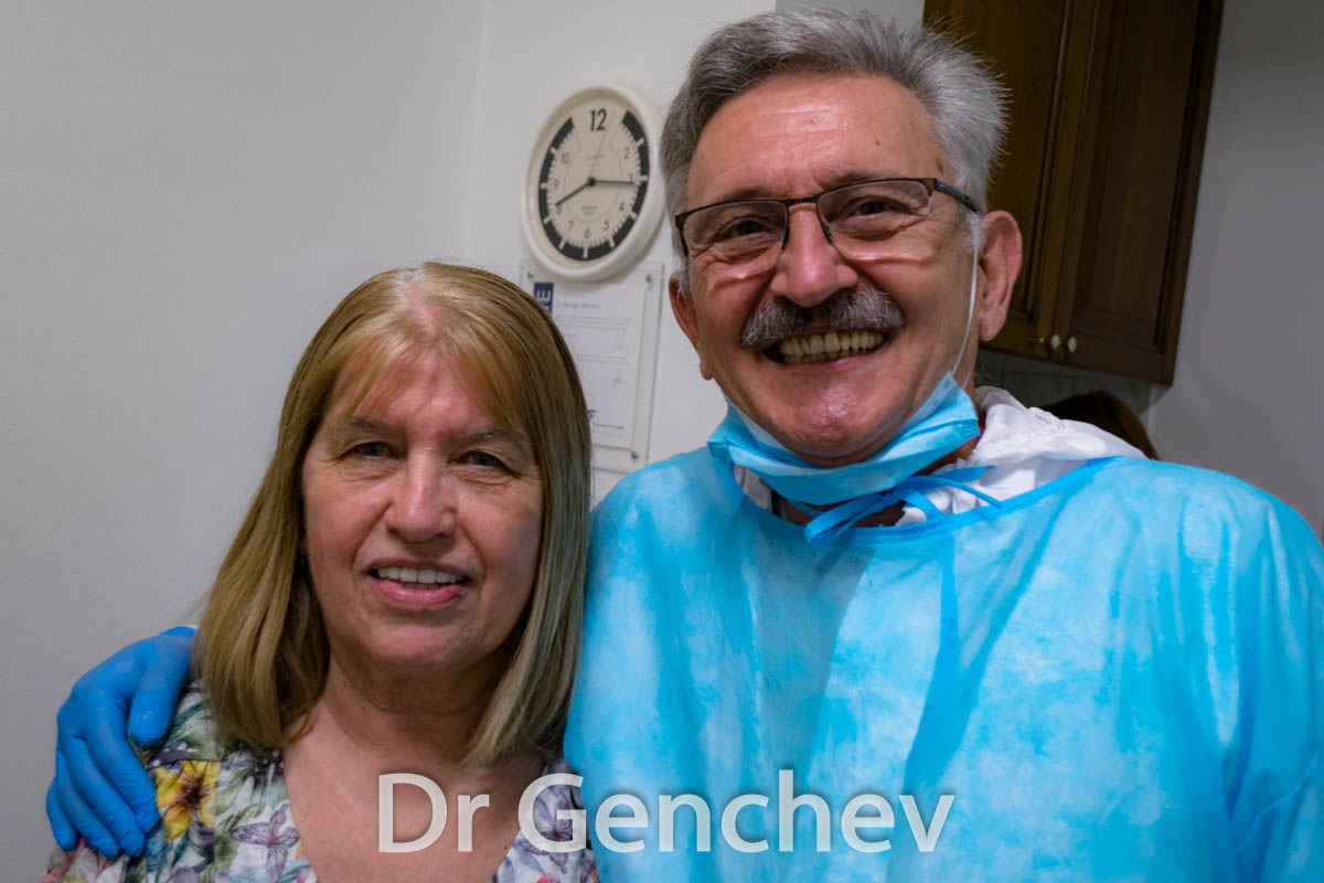 Dott Genchev with Veronique after basal implants